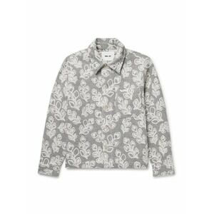 NN07 No Nationality Rahim 5247 Shirt Jacket Men's Floral Leaf Wool Blend Sz S